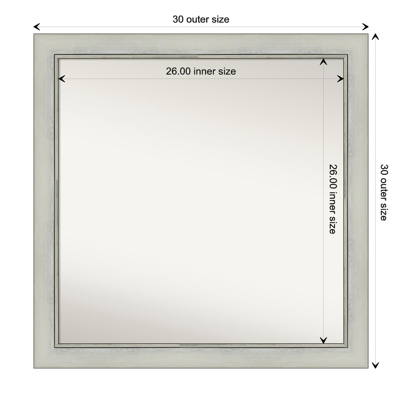Amanti Art Non-Beveled Wall Mirror, Flair Polished Nickel Frame